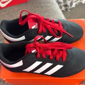 Adidas Black and White Sneakers with Red Laces